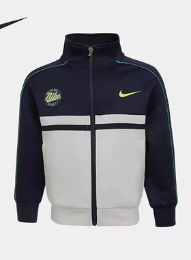 Nike/耐克正品Swosh新款儿童藏蓝白色休闲经典夹克外套IO2773-133
