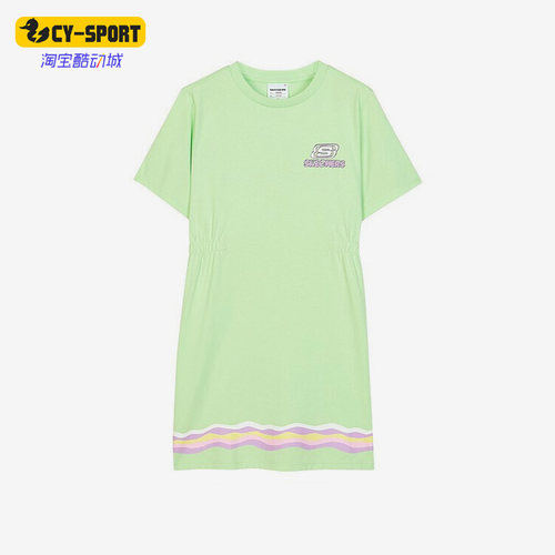Skechers/斯凯奇正品夏季新款短袖大童休闲运动连衣裙 L222G002