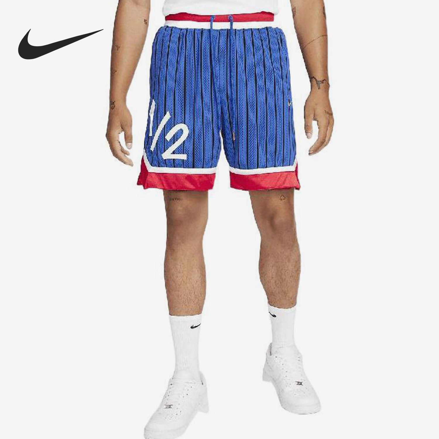 Nike/耐克官方正品夏季男士拼色条纹数字系带运动短裤DA5993-480