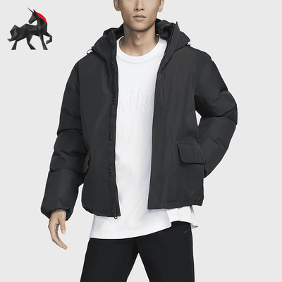 耐克男士保暖宽松连帽户外棉服