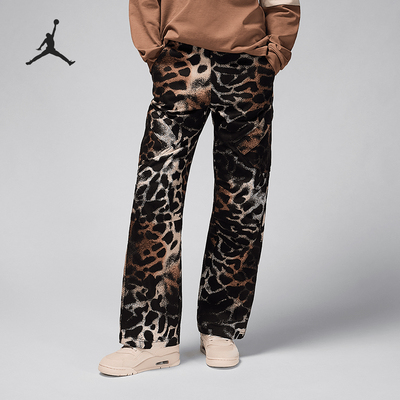 Nike/耐克正品JORDAN女士豹纹时尚针织印花长裤FV7195-223