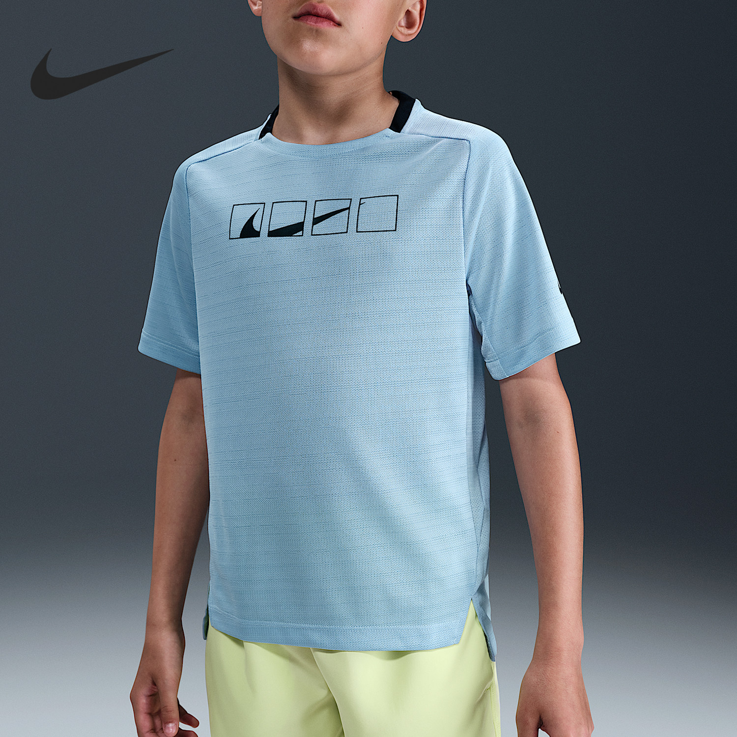 Nike/耐克正品Multi Dri-FIT大童透气网眼运动短袖HJ0631-440