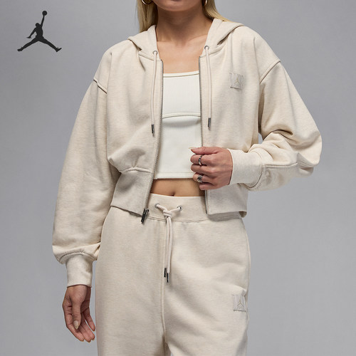 Nike/耐克正品JORDAN女士短款针织连帽休闲外套IB9864-104