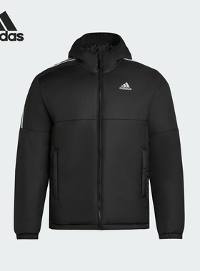 Adidas/阿迪达斯正品Essentials男士连帽日常户外棉服KF6755
