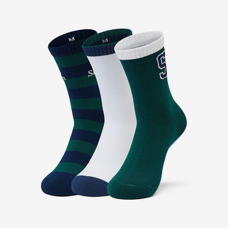 Skechers/斯凯奇正品新款男女同款透气训练耐磨运动袜三双装