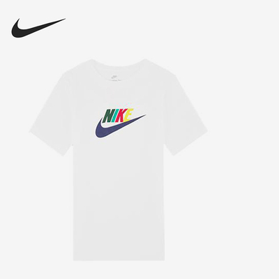 Nike/耐克正品夏季大童运动透气针织休闲经典宽松短袖FN3713-100