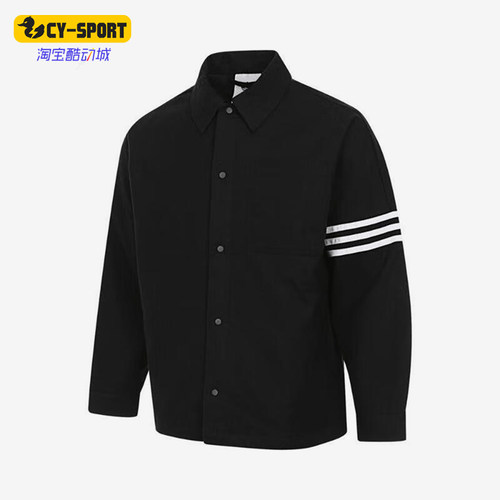 Adidas/阿迪达斯正品三叶草男士休闲翻领三条纹外套JC9906