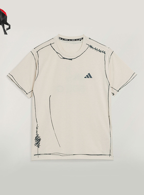Adidas/阿迪达斯正品夏季男女透气宽松运动休闲针织跑步T恤KQ7840