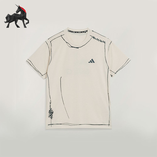 Adidas/阿迪达斯正品夏季男女透气宽松运动休闲针织跑步T恤KQ7840