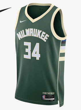 Nike/耐克官方正品当季/23赛季密尔沃基雄鹿队男子球衣DN2012-323