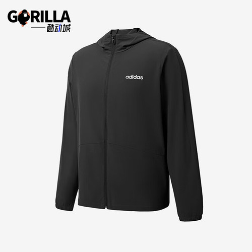 Adidas/阿迪达斯正品新款男女黑色纯色经典休闲夹克外套JN8451