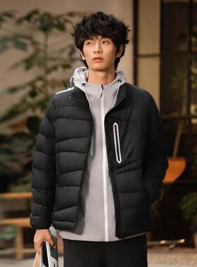 李宁正品2025冬季新款男子反光防泼水鹅绒户外运动羽绒服AYMV165