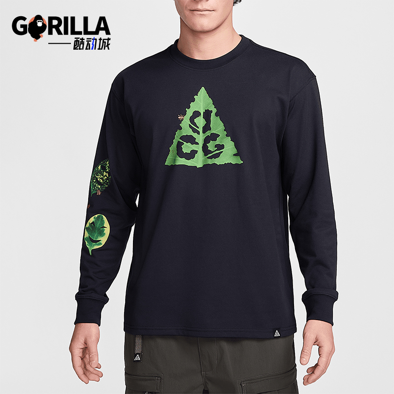 Nike/耐克正品春季新款男士针织印花宽松运动长袖HJ0803-010