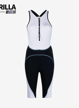 Adidas/阿迪达斯正品新款女经典白黑色游泳戏水连体泳衣GQ1209