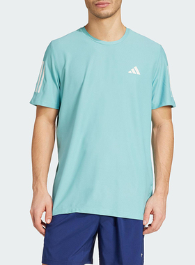 Adidas/阿迪达斯正品OWN THE RUN TEE男士运动圆领短袖T恤JX2211