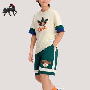 时尚 Adidas 阿迪达斯正品 三叶草小童宽松圆领经典 KG3341 休闲套装