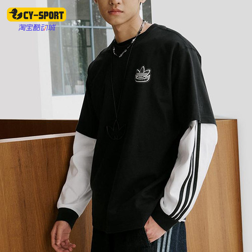 Adidas/阿迪达斯正品三叶草男女圆领简约经典运动短袖T恤KC3107