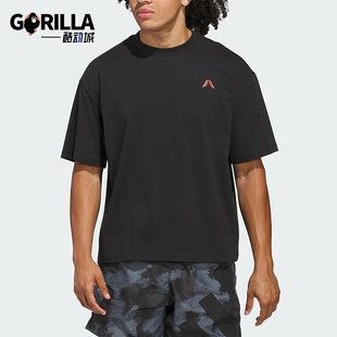 套头宽松篮球印花短袖 Adidas JW2930 男士 款 阿迪达斯正品 2025秋季