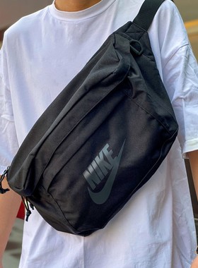 NIKE耐克单肩包黑色腰包男2025新款运动胸包休闲包斜挎包女DO7956
