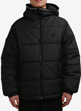 Adidas/阿迪达斯正品三叶草休闲男子连帽运动保暖棉服 H13555