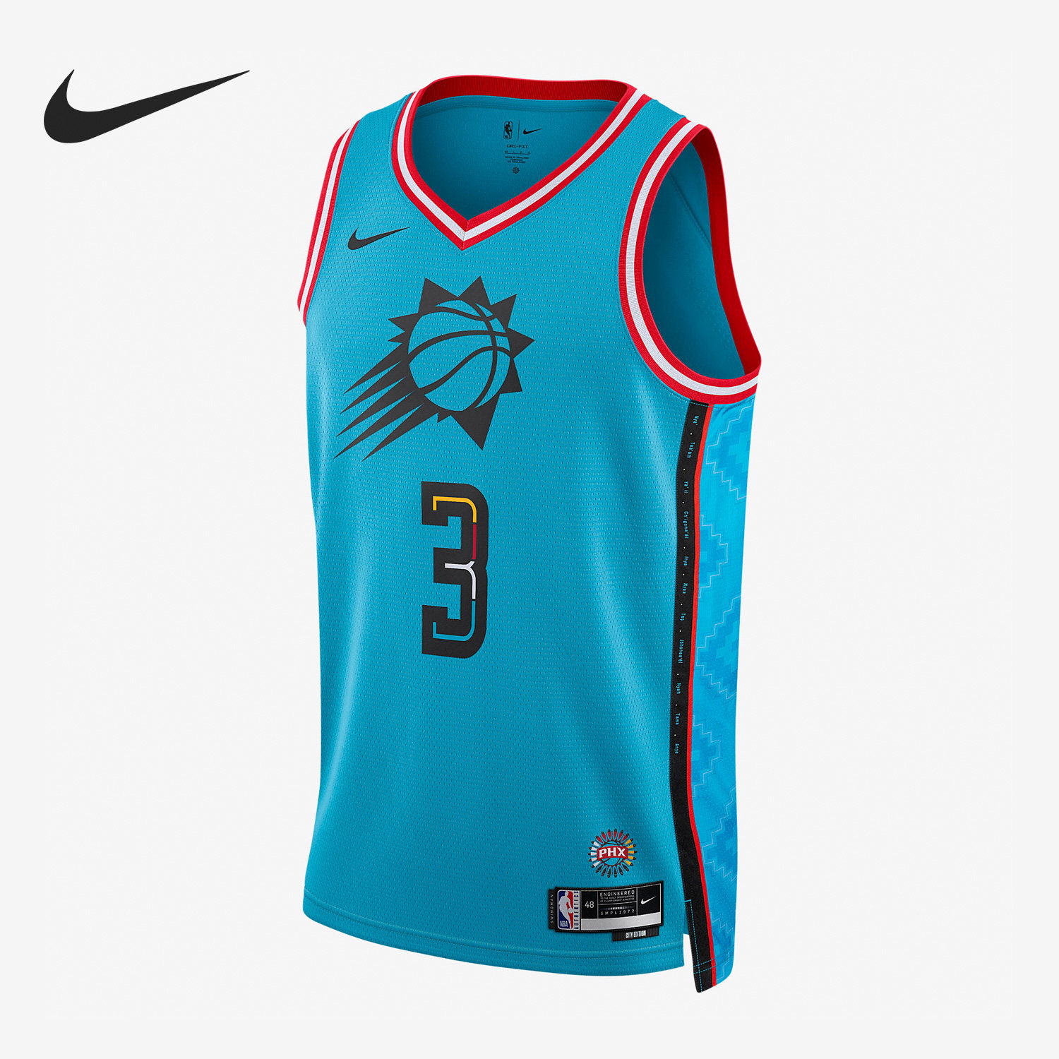 Nike/耐克正品NBA男子印花城市版运动篮球球衣背心DO9607-414