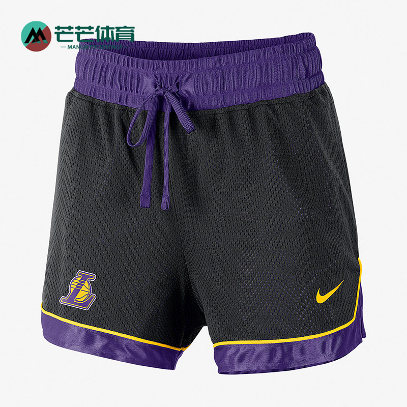 Nike/耐克正品NBA新款女黑紫色球类运动篮球短裤AV0211-010