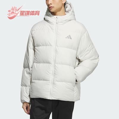 Adidas/阿迪达斯正品2025男士时尚保暖户外连帽运动羽绒服KC2477