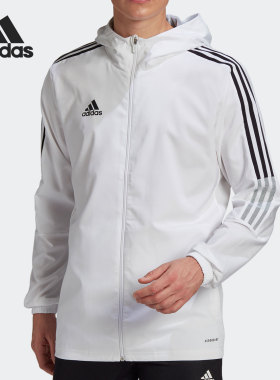 Adidas/阿迪达斯26夏男子21年运动服连帽上衣梭织防风夹克 GP4966