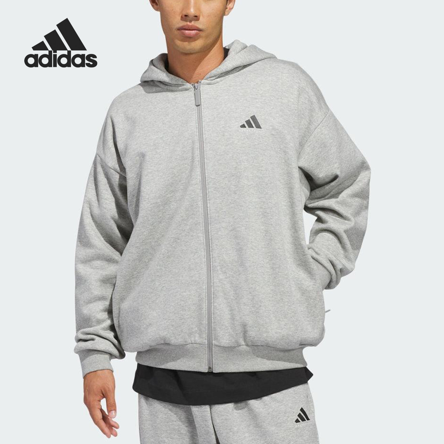 Adidas/阿迪达斯官方正品2025冬季款男女连帽运动印花外套KB7562