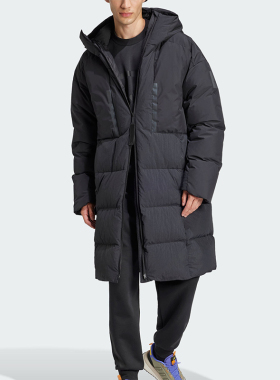 Adidas/阿迪达斯正品新款男士保暖运动休闲连帽羽绒服IS9049