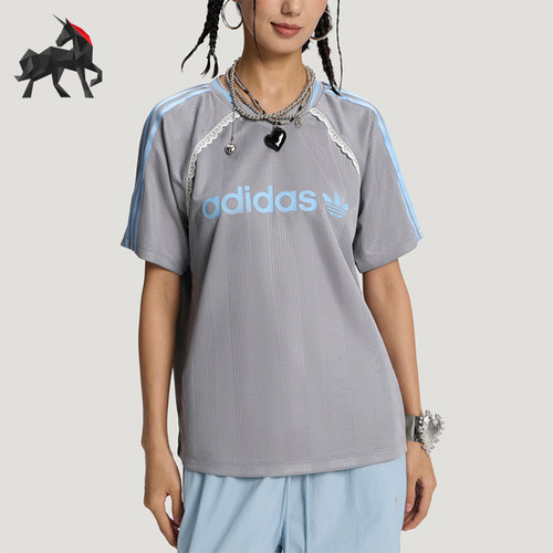 Adidas/阿迪达斯正品三叶草女士宽松运动针织短袖T恤LF2324