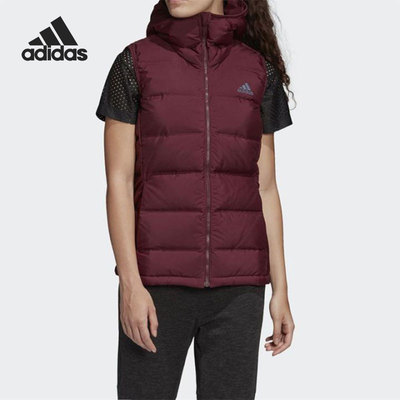 Adidas/阿迪达斯正品女子户外运动保暖连帽羽绒马甲 DZ1492