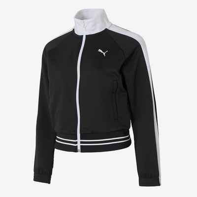 Puma/彪马官方正品跑步立领拉链夹克女条纹拼接夹克外套638392-01