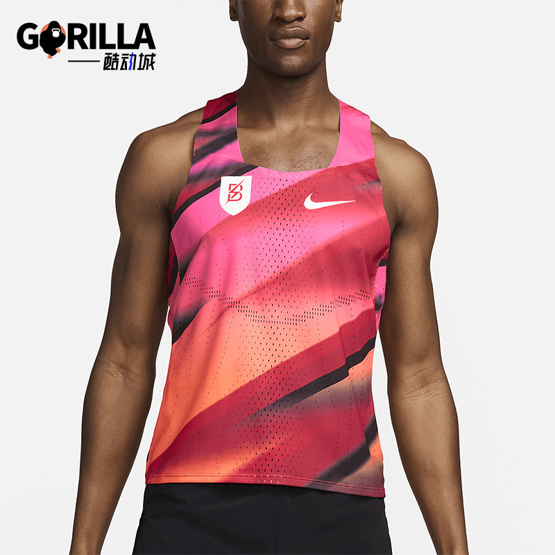 Nike/耐克正品夏季新款男士透气时尚跑步图案训练背心FQ1362-614