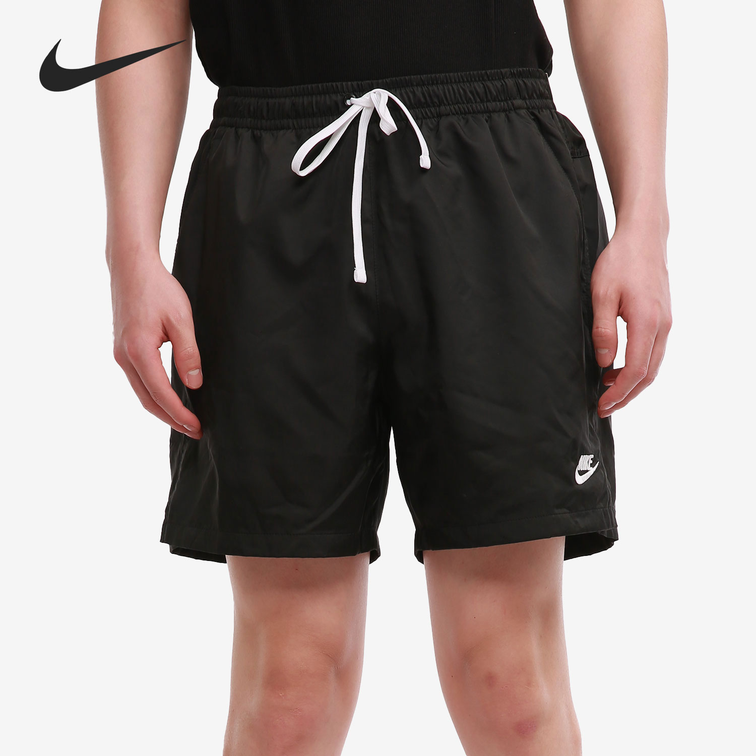 Nike/耐克正品 2021夏季男子运动休闲系带小LOGO短裤AR2383-010 运动服/休闲服装 运动中长裤／短裤 原图主图