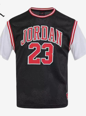 Nike/耐克正品JORDAN新款男黑白色休闲篮球经典短袖T恤HM4772-010