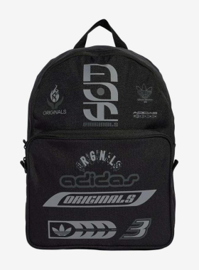 Adidas/阿迪达斯正品三叶草双肩背包新款经典黑灰色双肩包JD5368