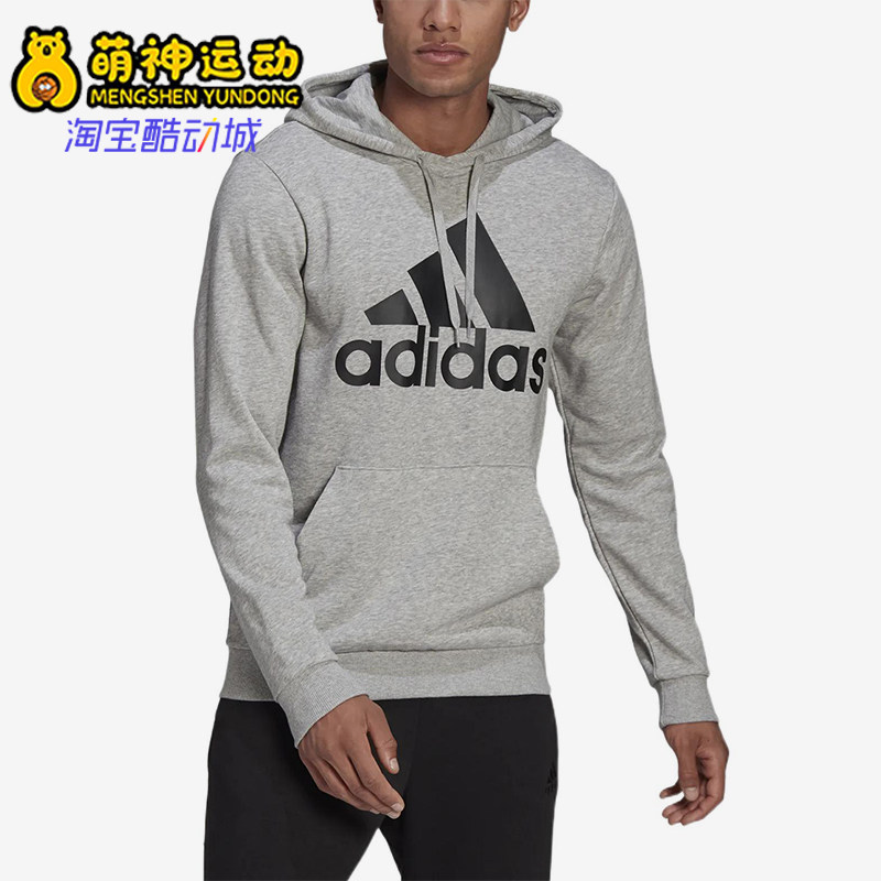Adidas/阿迪达斯正品印花连帽男灰色休闲经典舒适轻便卫衣GK9541