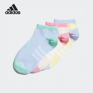 阿迪达斯官方正品 3P儿童袜子三双装 KIDS CUT IB0360 LOW Adidas