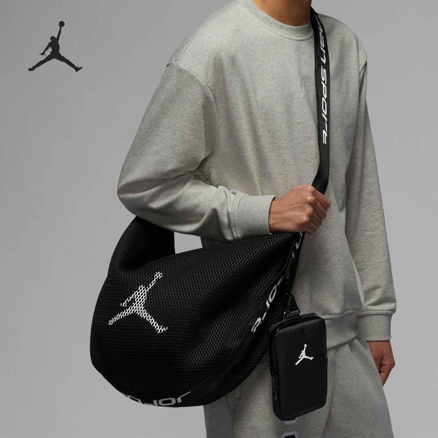 Nike/耐克官方正品JORDAN男女户外收纳运动单肩斜挎包HQ7235-010
