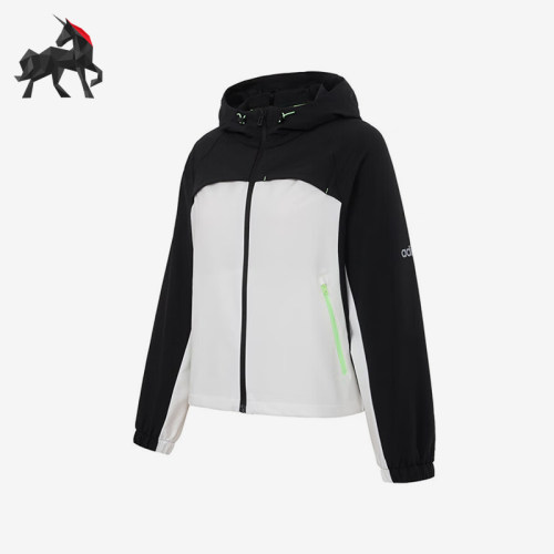 Adidas/阿迪达斯正品W 5 DRY JKT女士拼接经典连帽运动外套KB8193