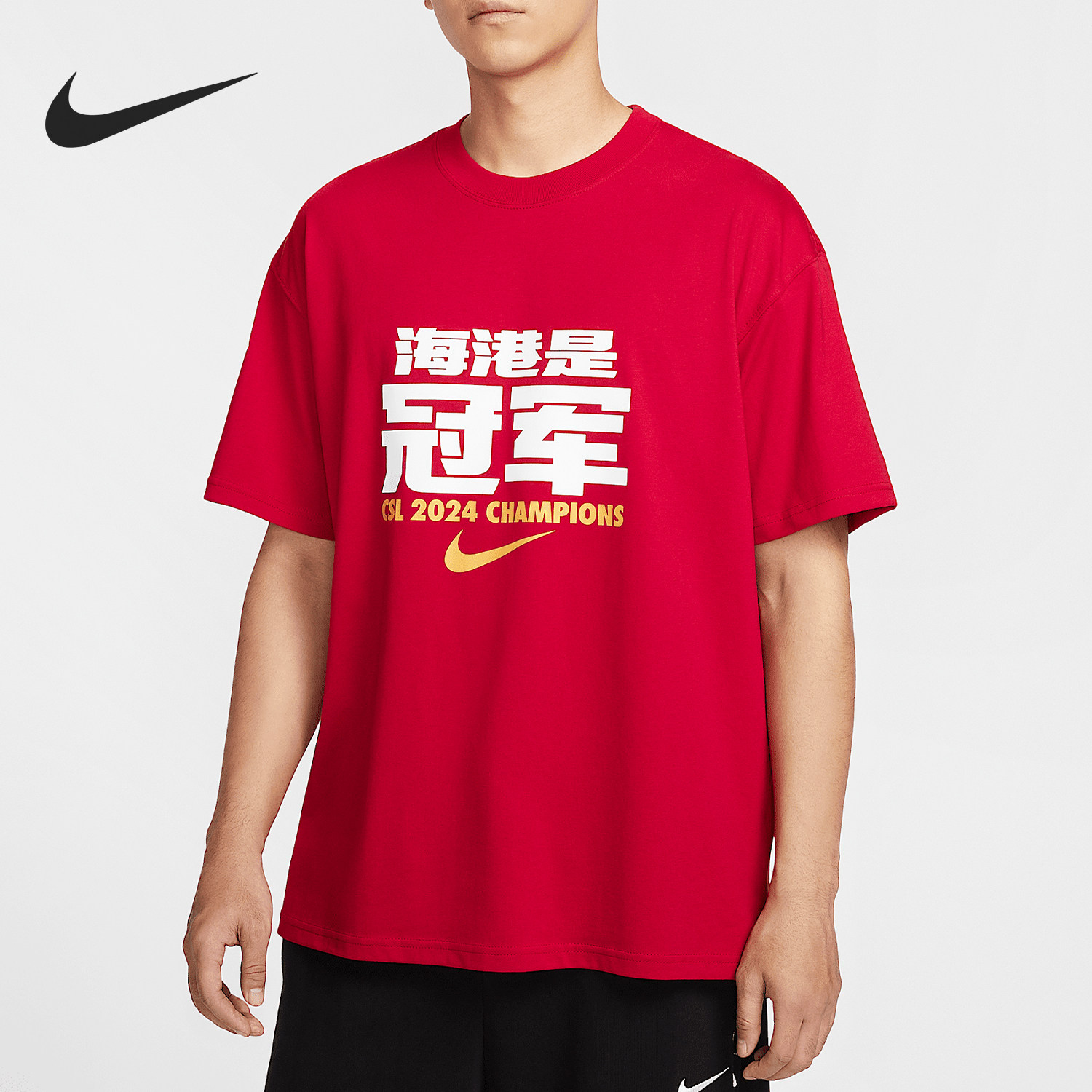 耐克男士圆领透气印花训练短袖