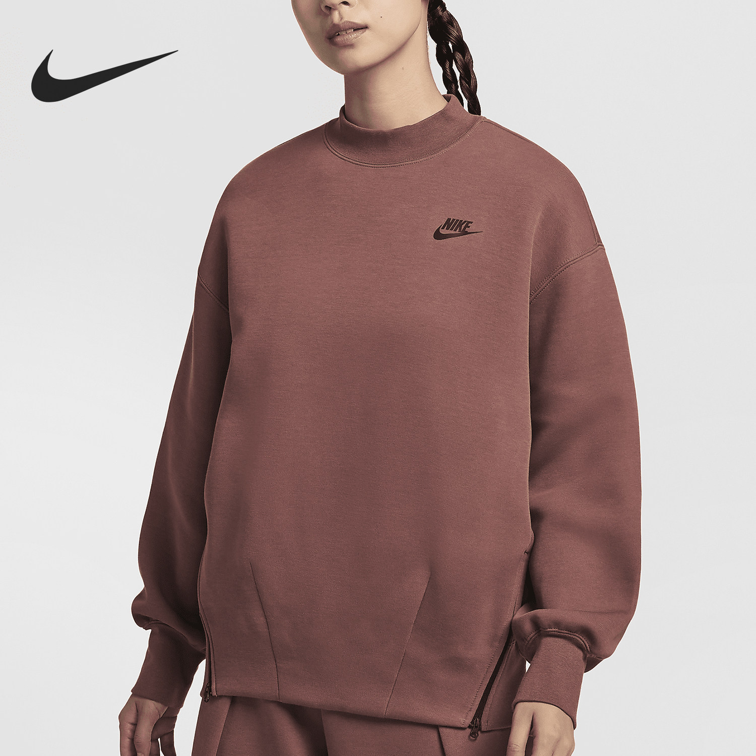 Nike/耐克正品秋冬新款女士复古宽松保暖圆领卫衣FV8042-218,运动服/休闲服装,运动卫衣/套头衫,淘宝优惠券,粉丝福利购,淘宝优惠卷