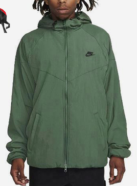 Nike/耐克正品男士刺绣宽松休闲运动连帽夹克外套FB8618-323