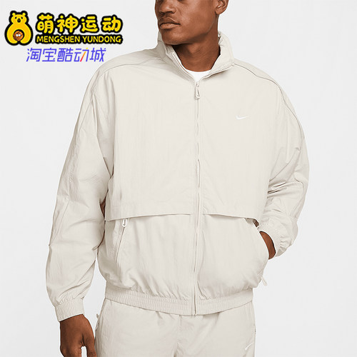 耐克男士立领运动刺绣外套