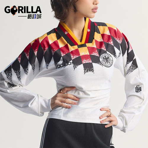 Adidas/阿迪达斯正品德国队女士休闲文化运动经典长袖球衣KE2287