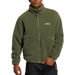 Adidas/阿迪达斯官方正品三叶草男子复古拼接夏尔巴绒外套 HC0365