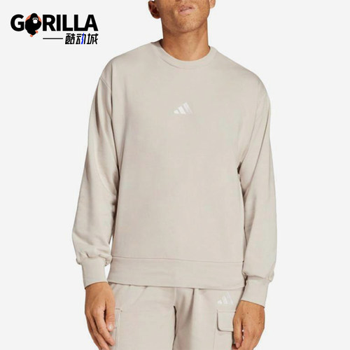 Adidas/阿迪达斯正品2025春新款男士休闲针织圆领运动卫衣IN6087