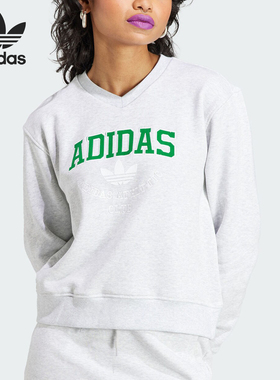 Adidas/阿迪达斯正品三叶草女子宽松印花套头运动卫衣II5612