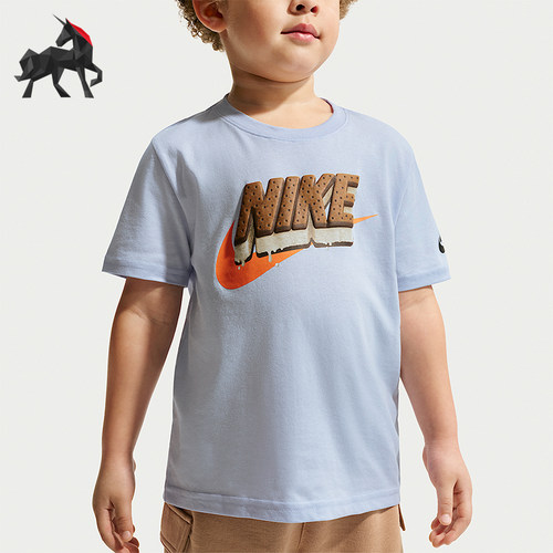 Nike/耐克正品夏季小童圆领透气复古经典运动短袖T恤IW1507-441